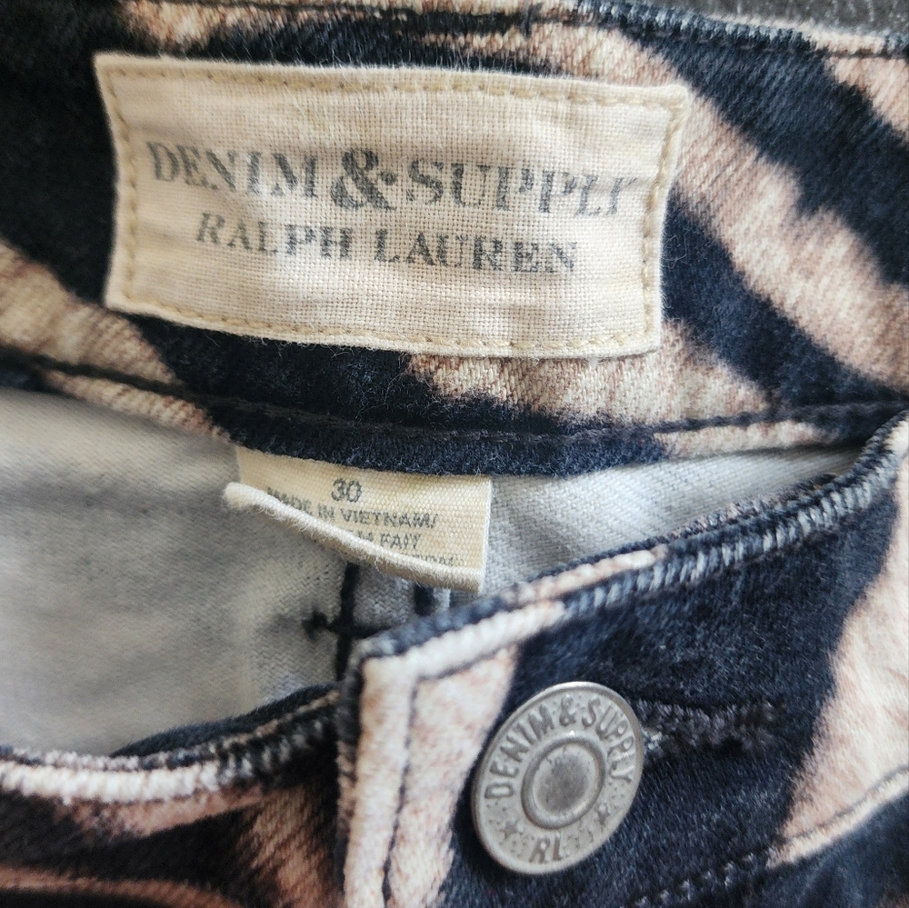 DENIM & SUPPLY  by Ralph Lauren Zebra print denim shorts